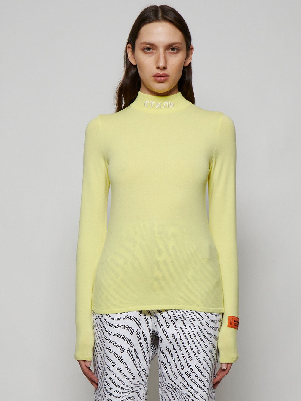 Women | Heron Preston | Ctnmb Mockneck Top | Lemon Yellow