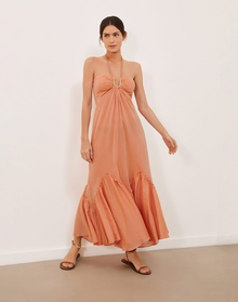 Harper Detail Long Dress | Grapefruit