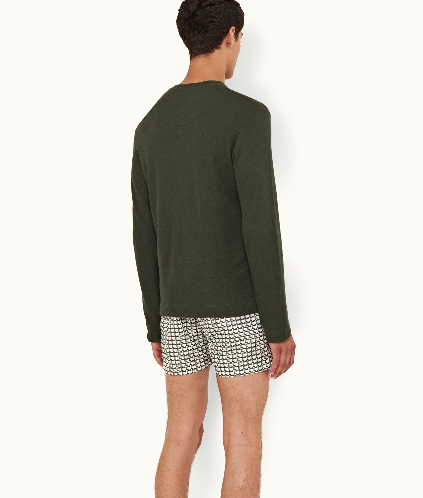 Harrison Cashmere Classic Fit Long-Sleeve Cashmere T-Shirt | Forest Night