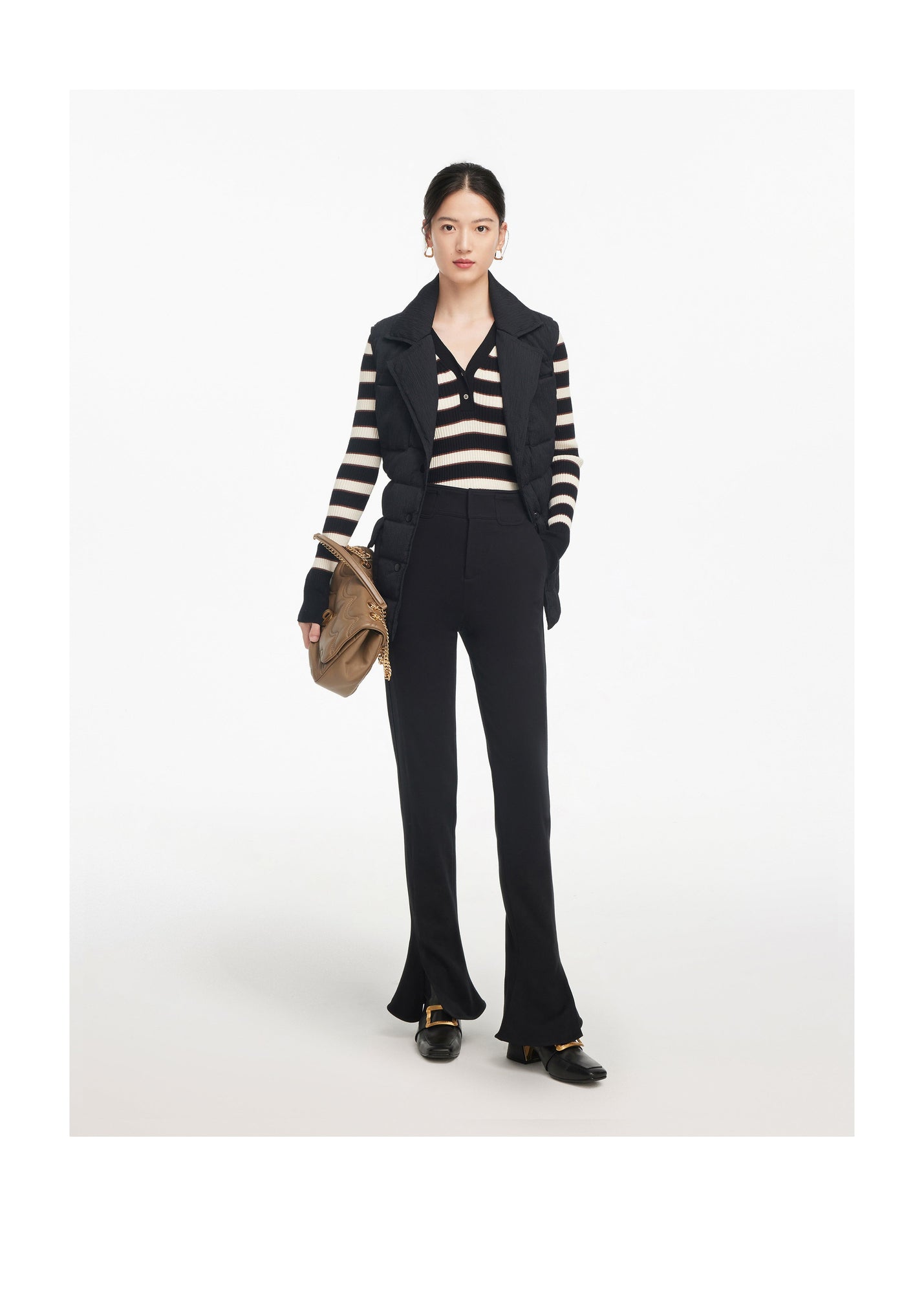 High-waisted Bootcut Pants | Black