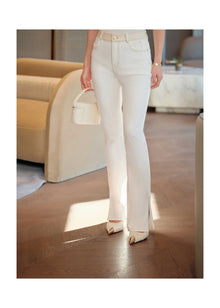 High-waisted Flared Jeans | White