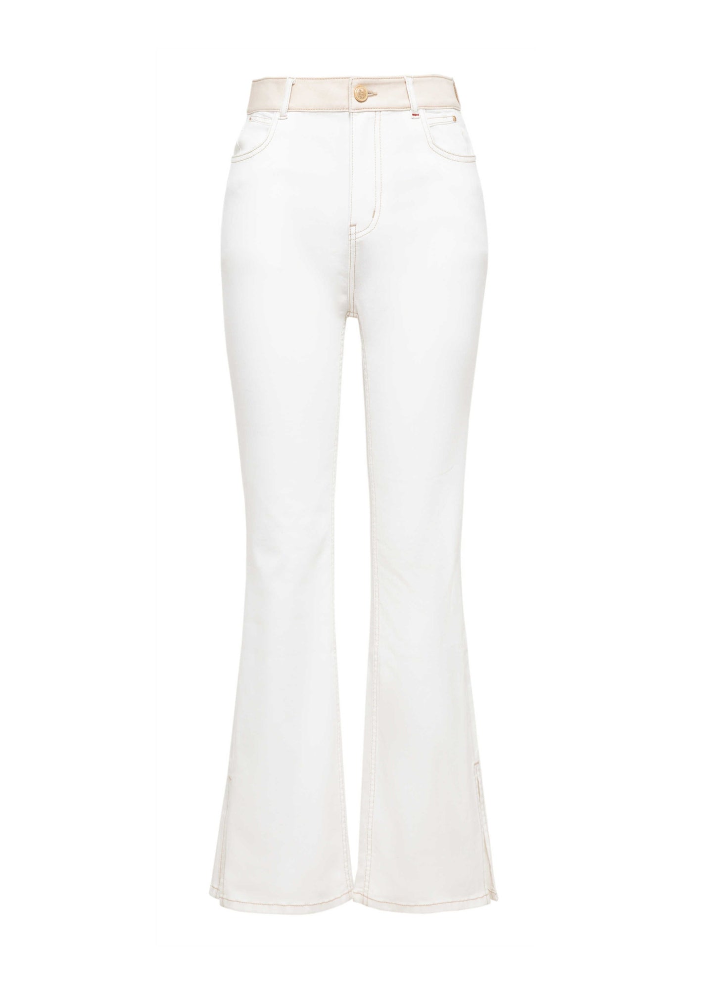 High-waisted Flared Jeans | White