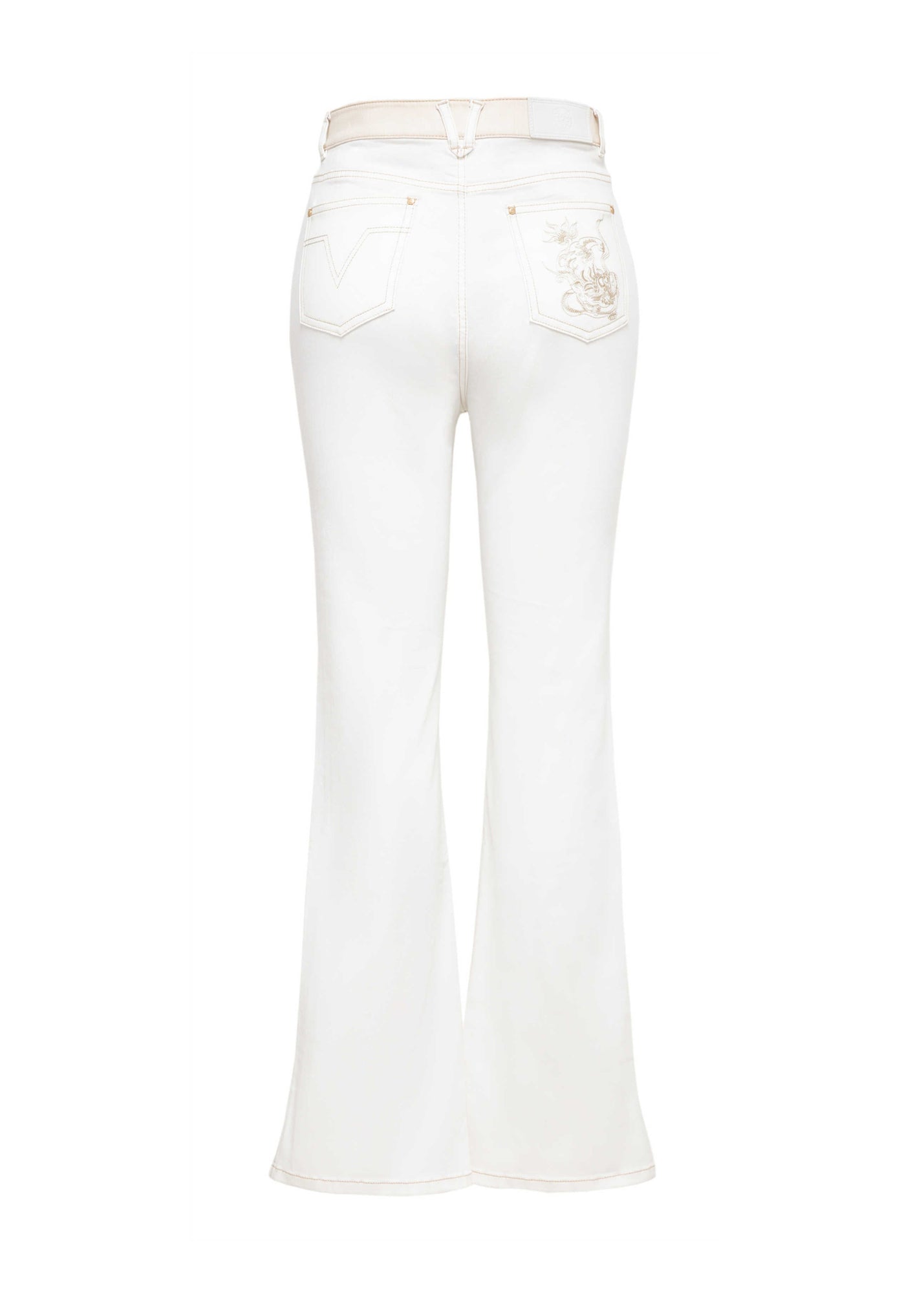High-waisted Flared Jeans | White