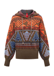 High-waisted Hooded Sweatshirt | Brown