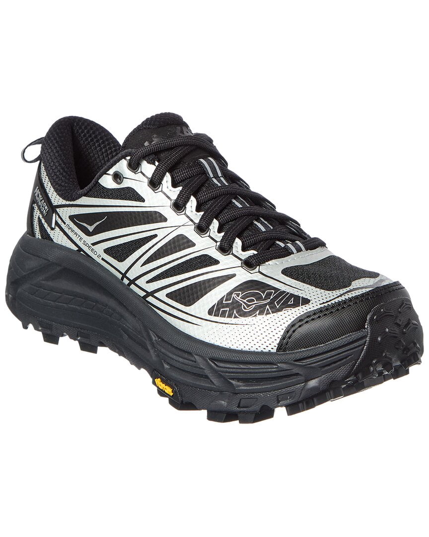 Hoka | Womens | Mafate Speed 2 Leather & Canvas Sneaker | Silver