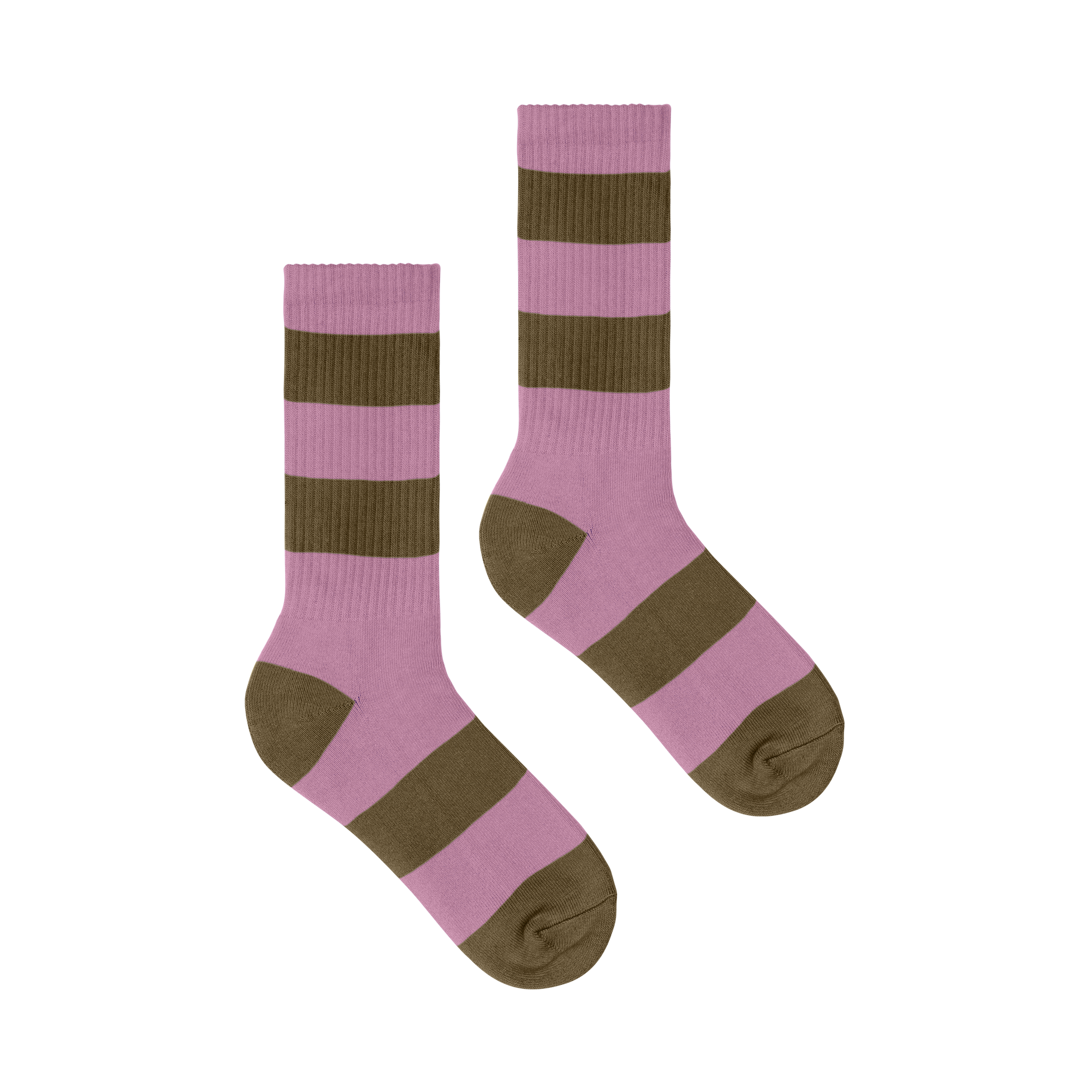 The Slouchy Striped Sock | Lilac and Mustard