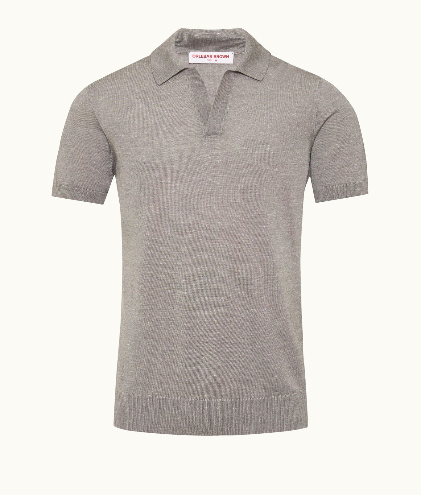 Horton Silk Tailored Fit Merino-Silk Knit Polo Shirt | Demille Grey