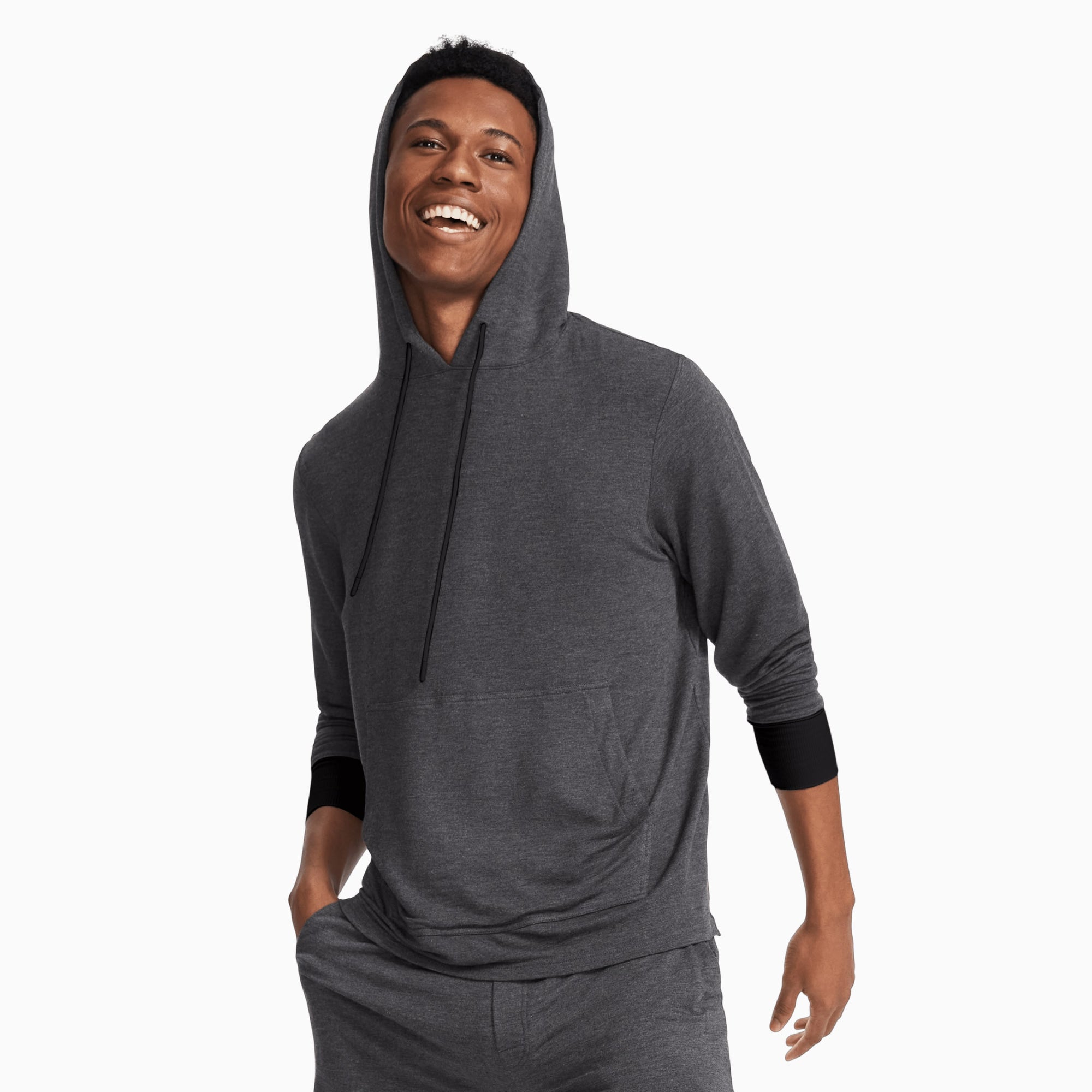 Modal French Terry House Hoodie | Gray/Black