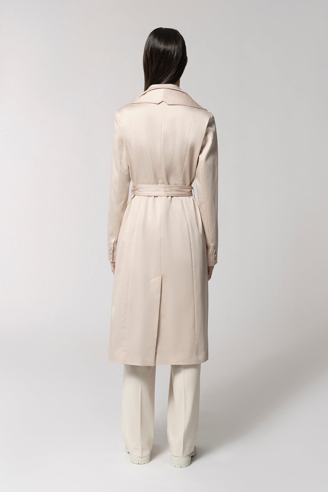Ilana Slim-Fit Trench With Bib Collar | Mist