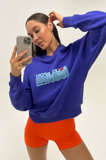 Bandier | Classic Soleil Sport Crew Neck Sweatshirt | Spectrum Blue