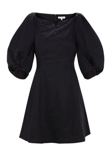 Isla Poplin Mini Dress | Black
