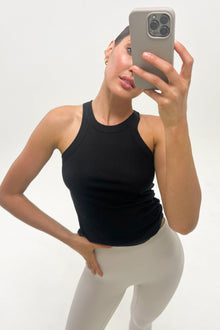 Bandier | Rivington Ribbed Tank | Black