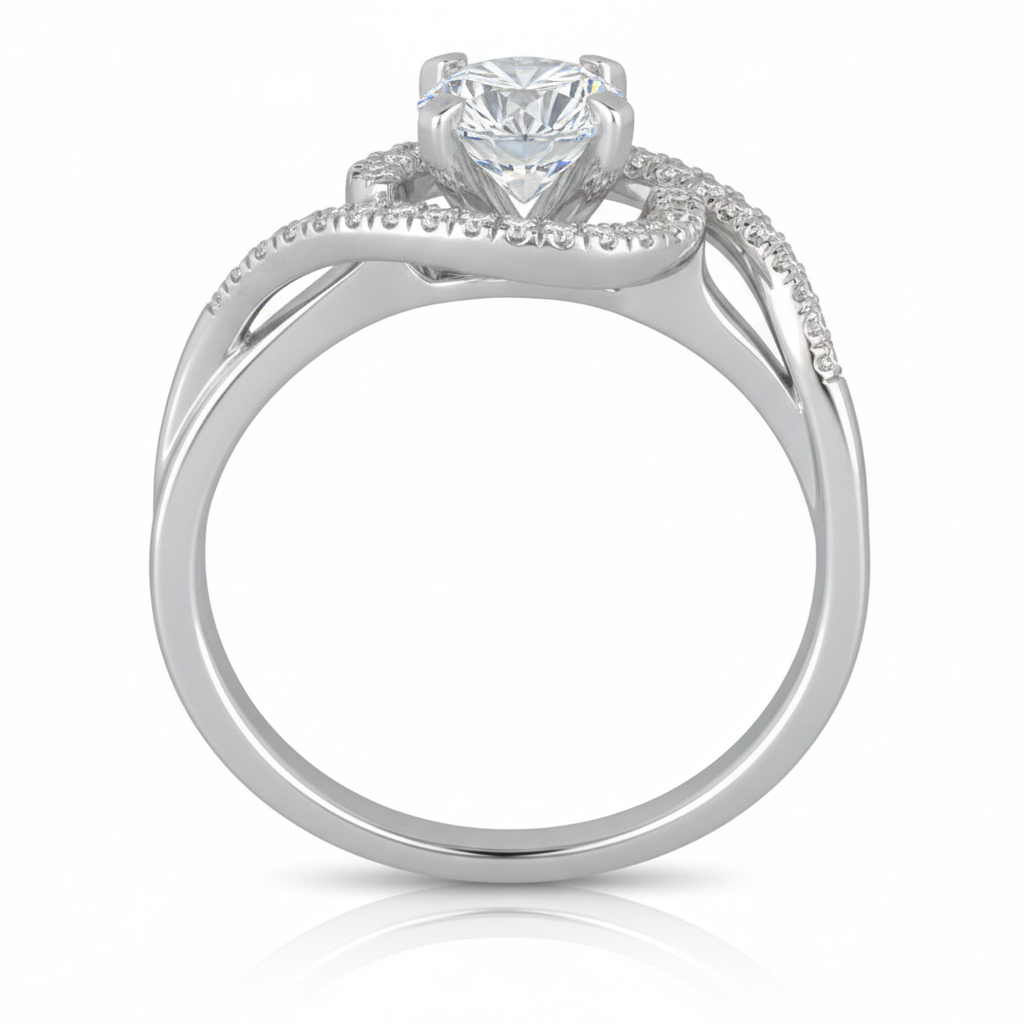 1.00 CT Round Natural Diamond | Engagement Ring | Platinum | H Color | I-I1 Clarity