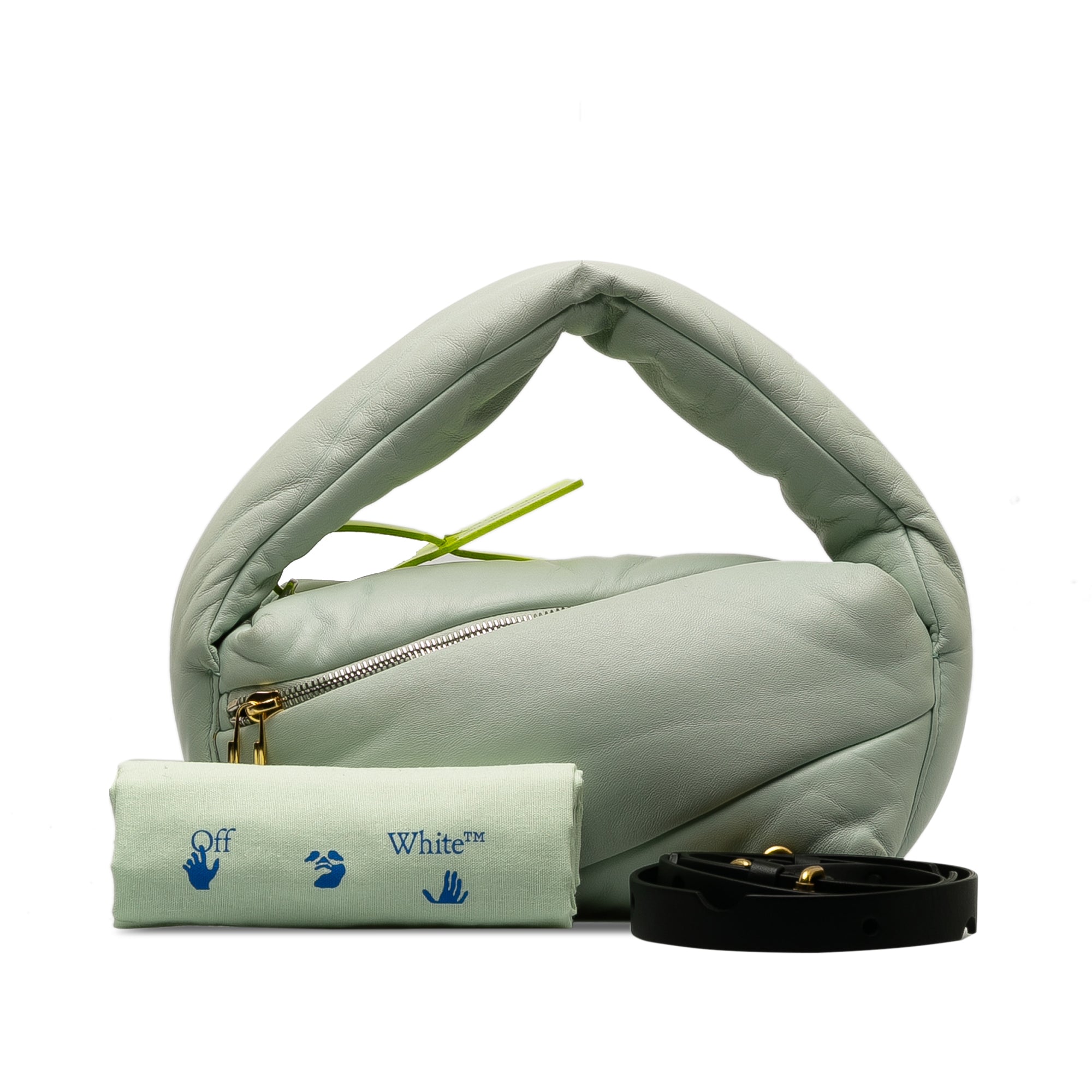 Off-White | Pre-Owned Leather Pump Pouch | Green
