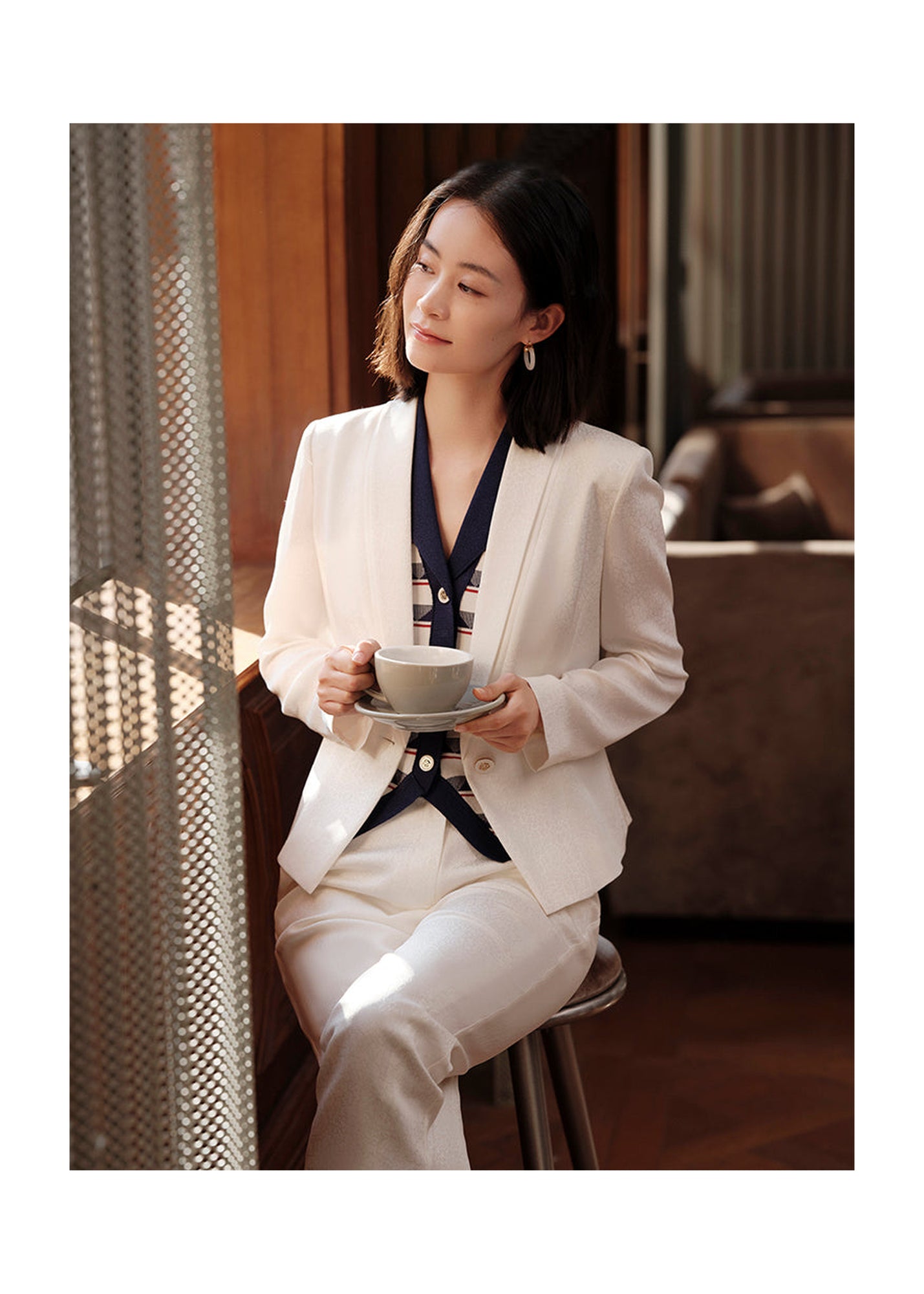 Ice Crack Blazer | White