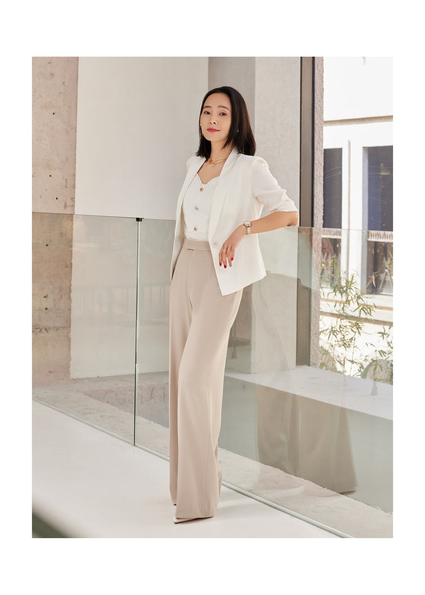 Ice Crack Blazer | White