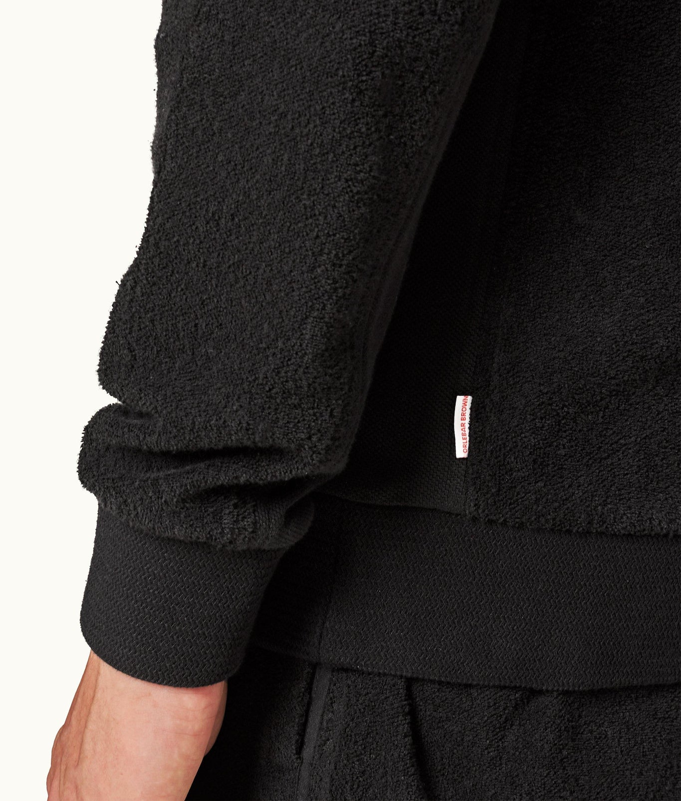 Isar Classic Fit Mixed Texture Sweatshirt | Black