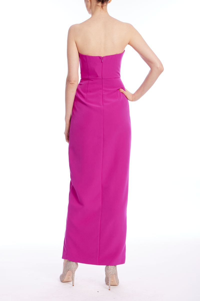 Jewel Badgley Mischka | Caroline Strapless Column Gown | Hot Pink