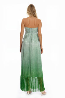 Jewel Badgley Mischka | Evelyn Sweetheart Neck Strapless Gown | Green Silver