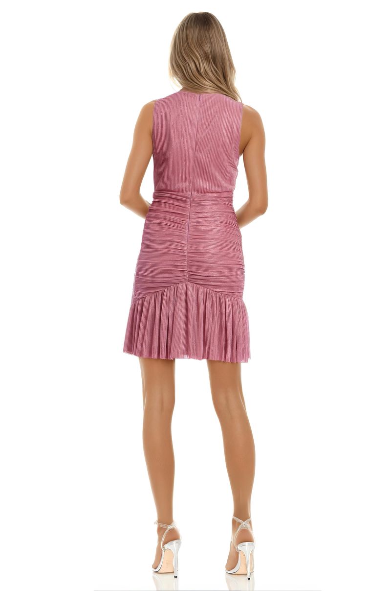 Jewel Badgley Mischka | Dune V-Neck Sleeveless Mini Dress | Rose