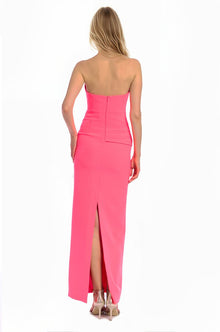 Jewel Badgley Mischka | Emery Fitted Strapless Gown | Coral