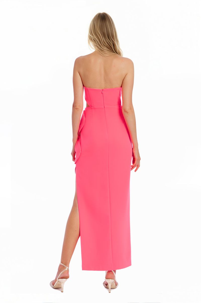 Jewel Badgley Mischka | Eloise Strapless Sheath Gown | Coral