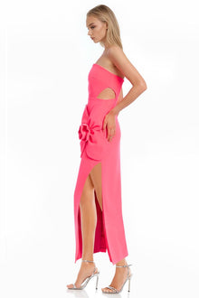 Jewel Badgley Mischka | Eloise Strapless Sheath Gown | Coral
