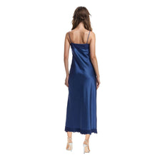 Jewel Badgley Mischka | Isabel Lace Trim Maxi Slip Dress | Midnight