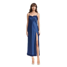 Jewel Badgley Mischka | Isabel Lace Trim Maxi Slip Dress | Midnight