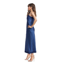 Jewel Badgley Mischka | Isabel Lace Trim Maxi Slip Dress | Midnight