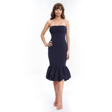 Jewel Badgley Mischka | Iris Strapless Mermaid Midi Dress | Midnight