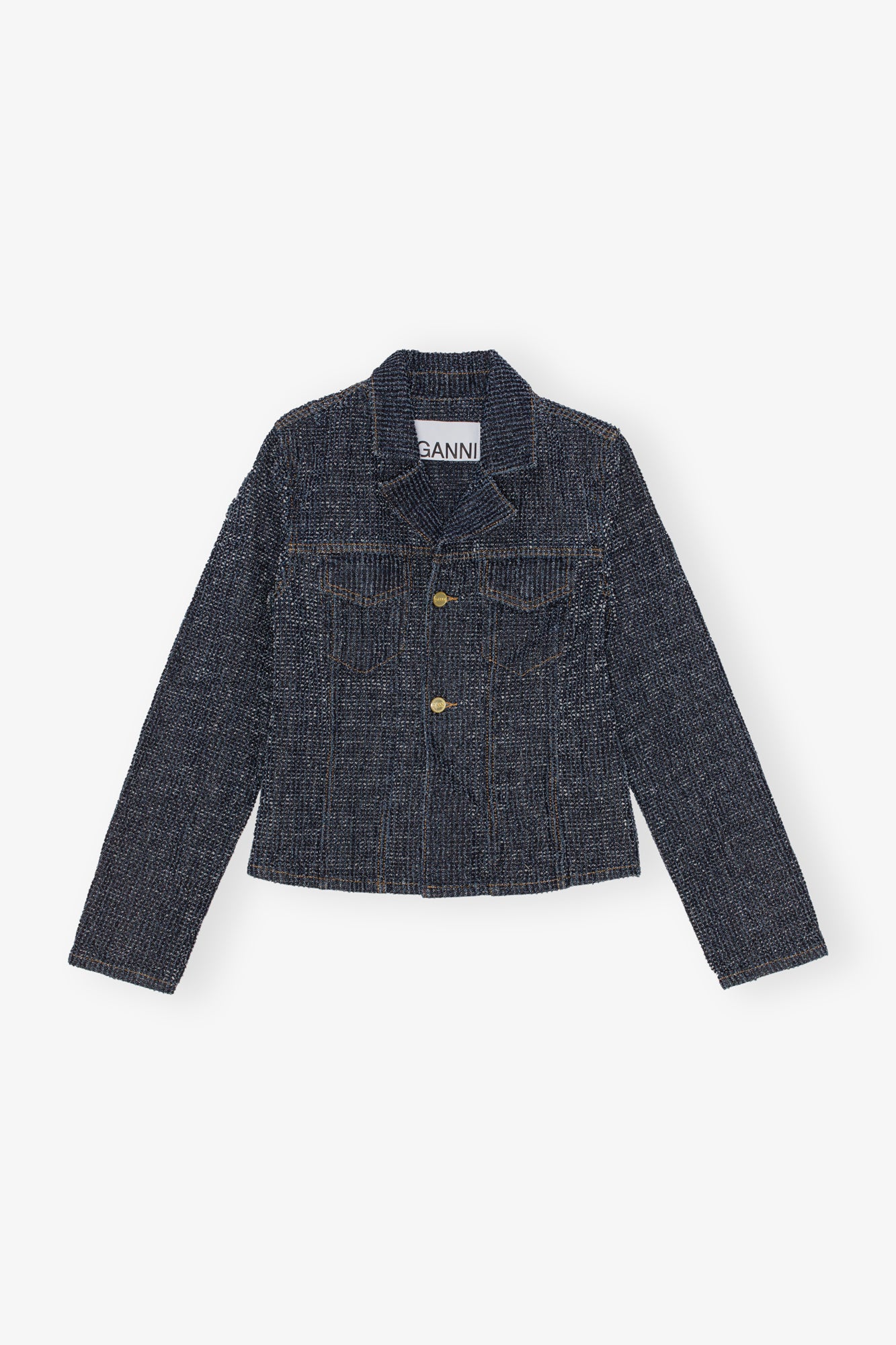 Fluffy Denim Fitted Blazer | Rinse