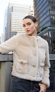 Jen Faux Lamb Fur Jacket | Truffle