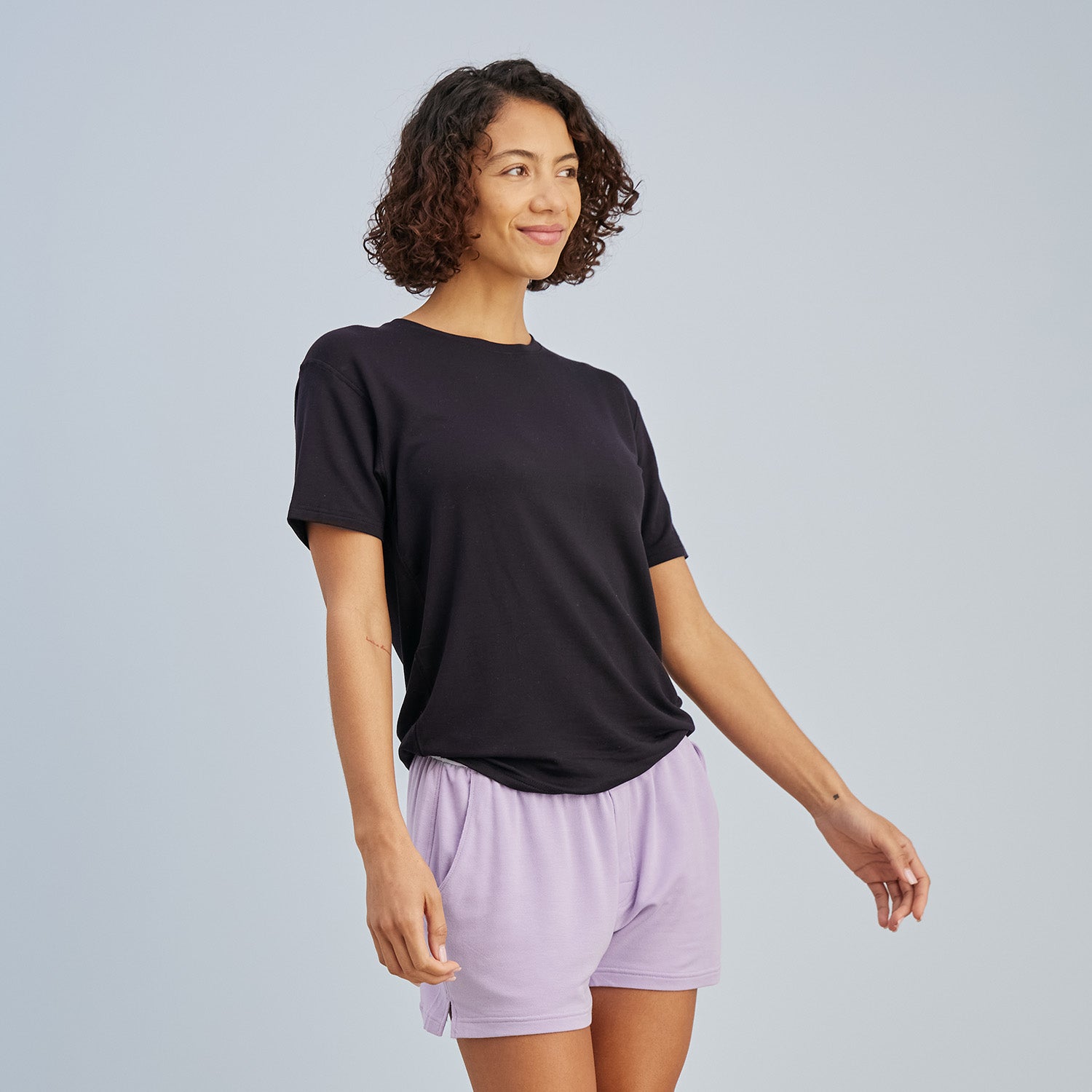 Modal French Terry Lounge Tee | Black
