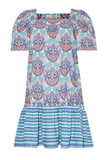 Janie Dress | Palm Medallion Teal