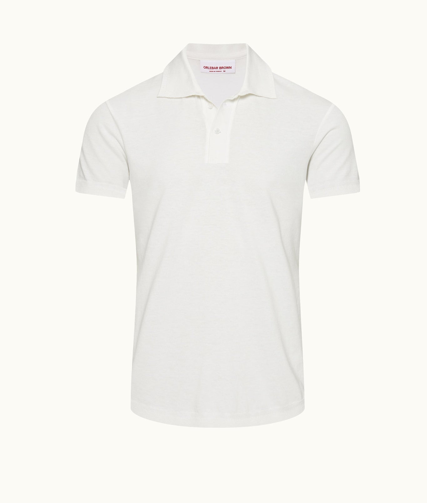 Jarrett Knitted Classic Fit Knitted Rib Cotton-Modal Polo Shirt | White Sand