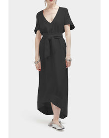 Joanna Silk High Low Maxi Dress | Black