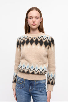 Fine Brushed Alpaca O-Neck | Latte