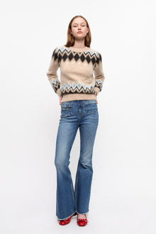 Fine Brushed Alpaca O-Neck | Latte