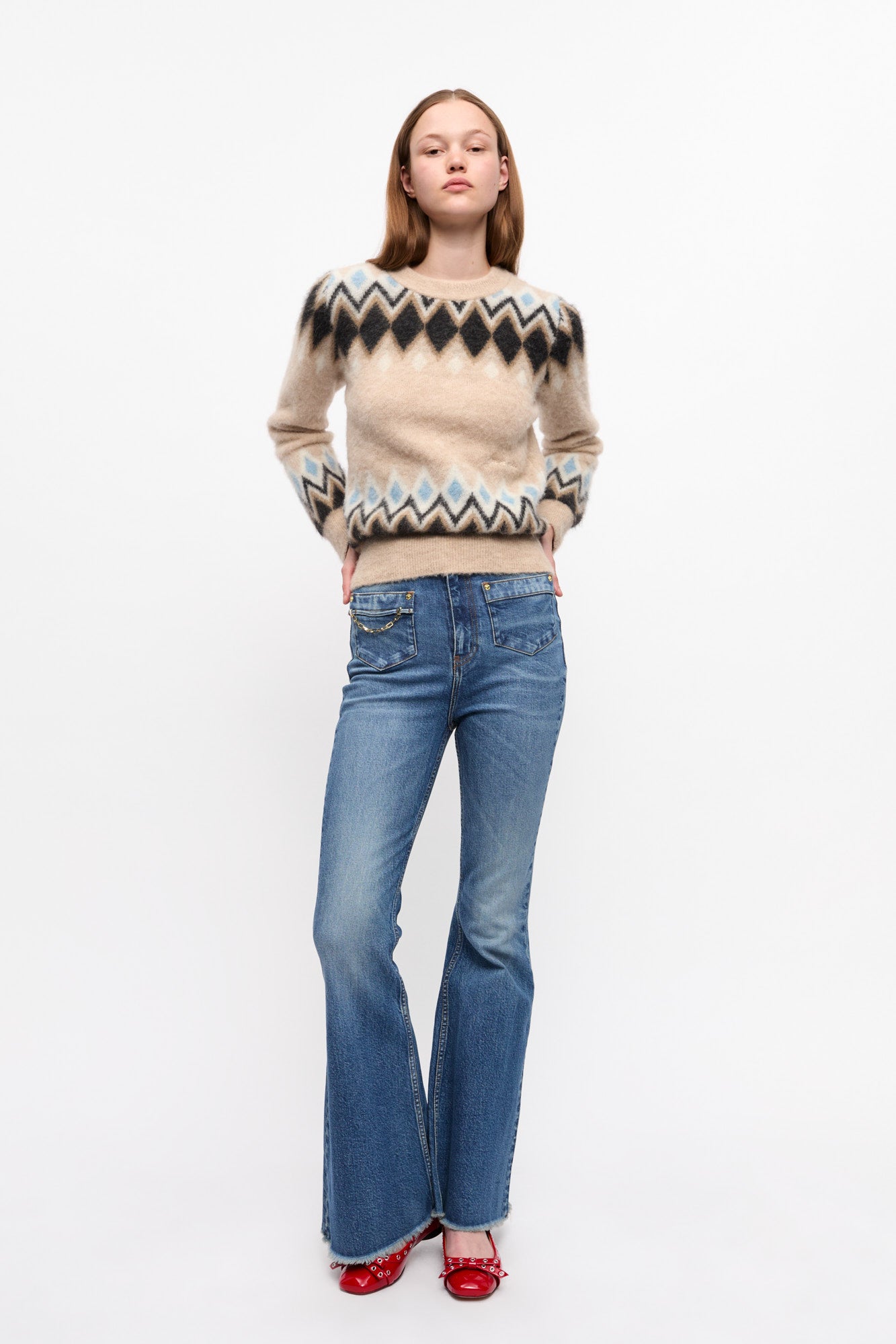 Fine Brushed Alpaca O-Neck | Latte