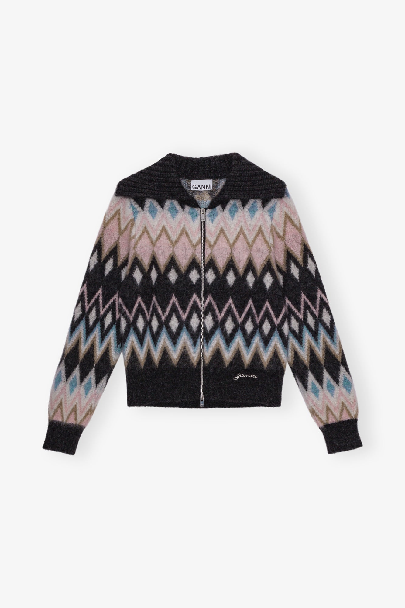 Fine Brushed Alpaca Cardigan | Black