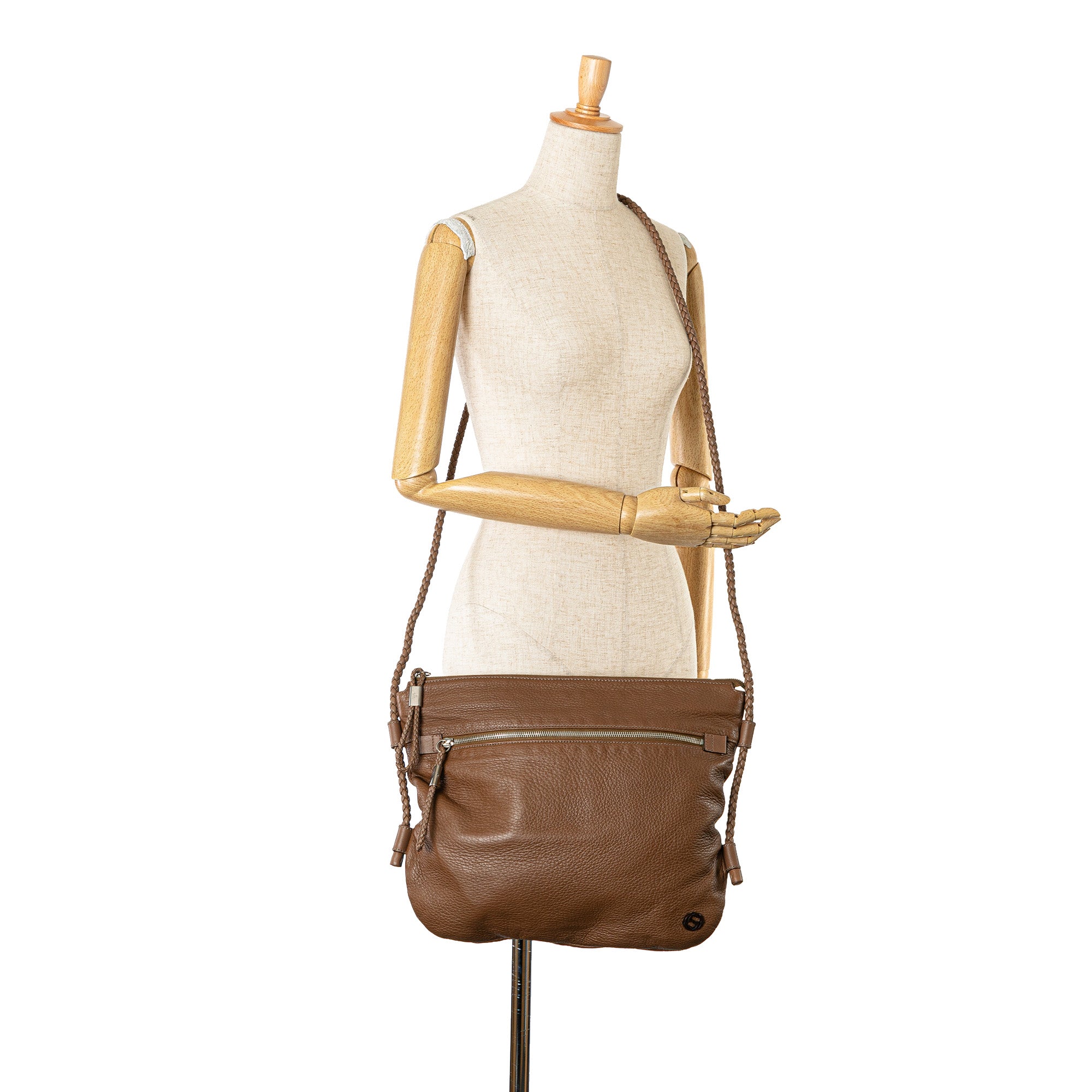 Gucci | Pre-Owned Interlocking G Calfskin Crossbody | Brown