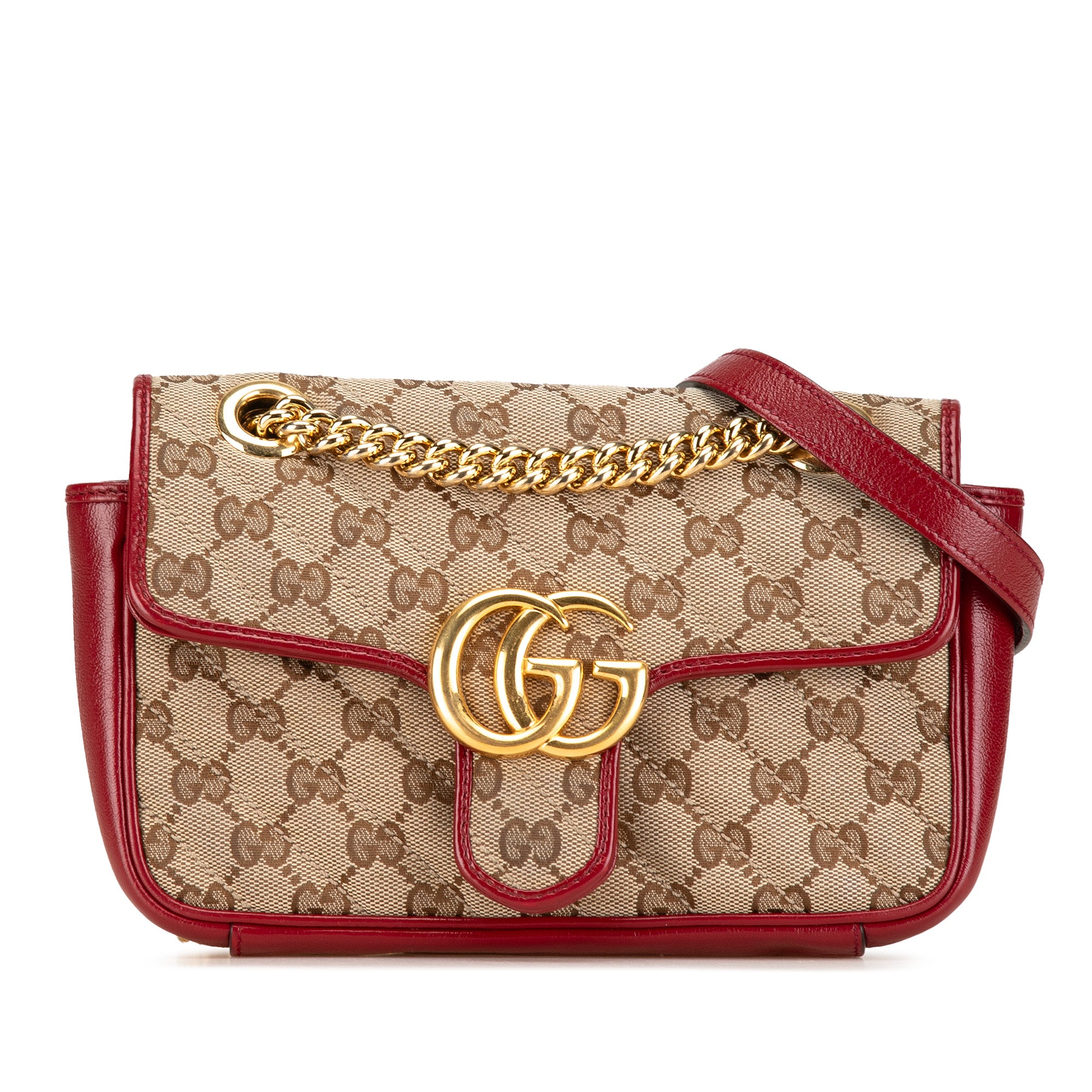 Gucci | Pre-Owned Mini GG Canvas Marmont Matelasse Flap Crossbody | Brown