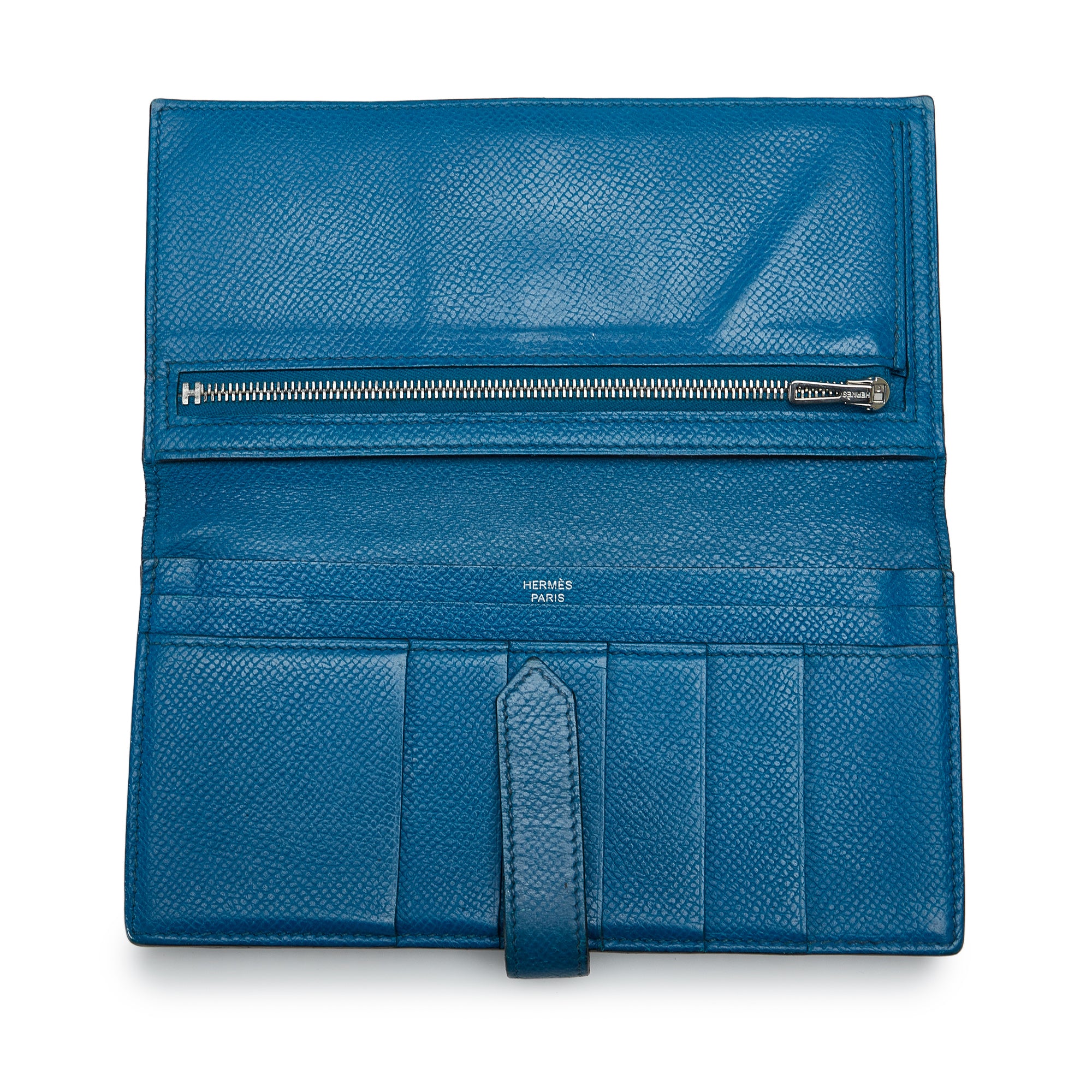 Hermès | Pre-Owned Epsom Bearn Wallet | Blue