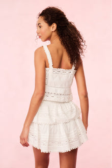 Karmina Heart Eyelet Lace Tank Top | White