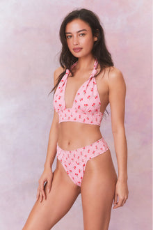 Katya Cherry Halter Bikini Swim Set | Cherry Pink