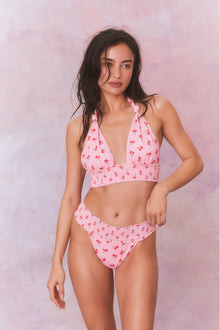 Katya Cherry Halter Bikini Swim Set | Cherry Pink