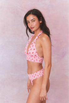 Katya Cherry Halter Bikini Swim Set | Cherry Pink