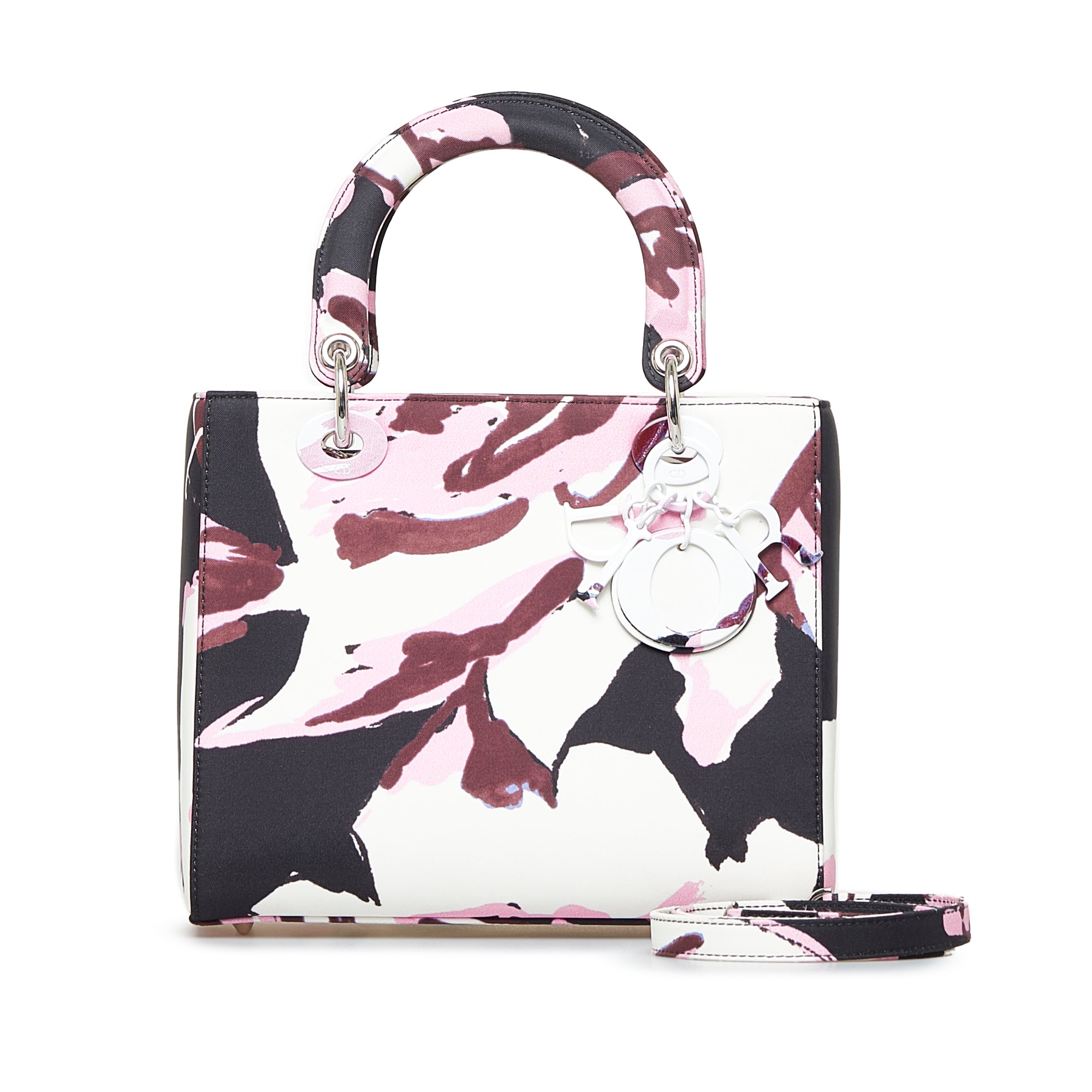 Dior | Pre-Owned Medium Canvas Floral Graffiti Lady Dior | White