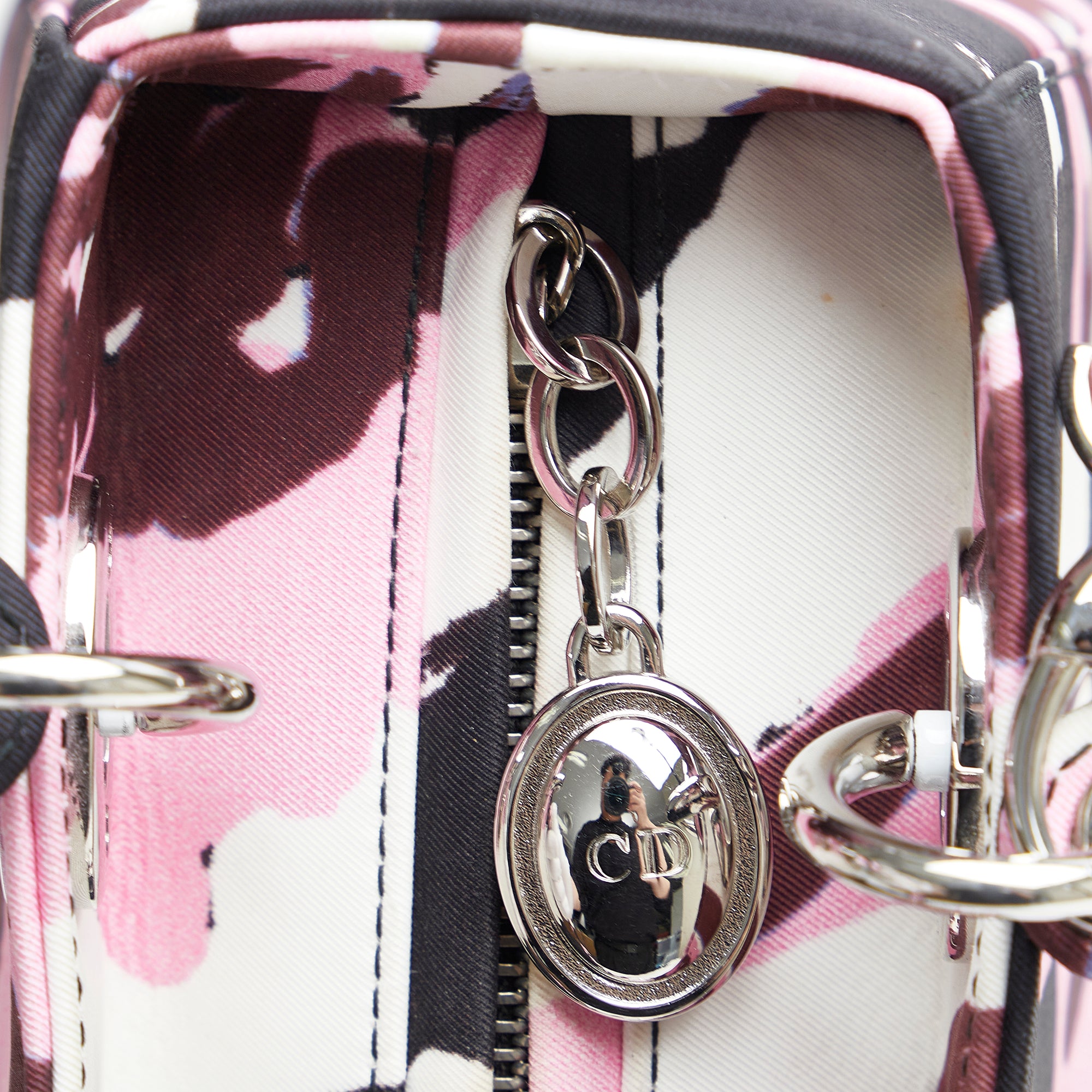 Dior | Pre-Owned Medium Canvas Floral Graffiti Lady Dior | White